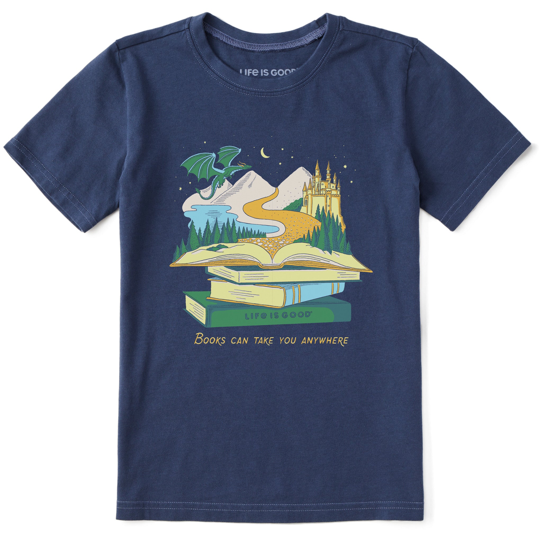 Product image for "Kids Books Can Take You Anywhere Short Sleeve Crusher Tee" ||124010_1