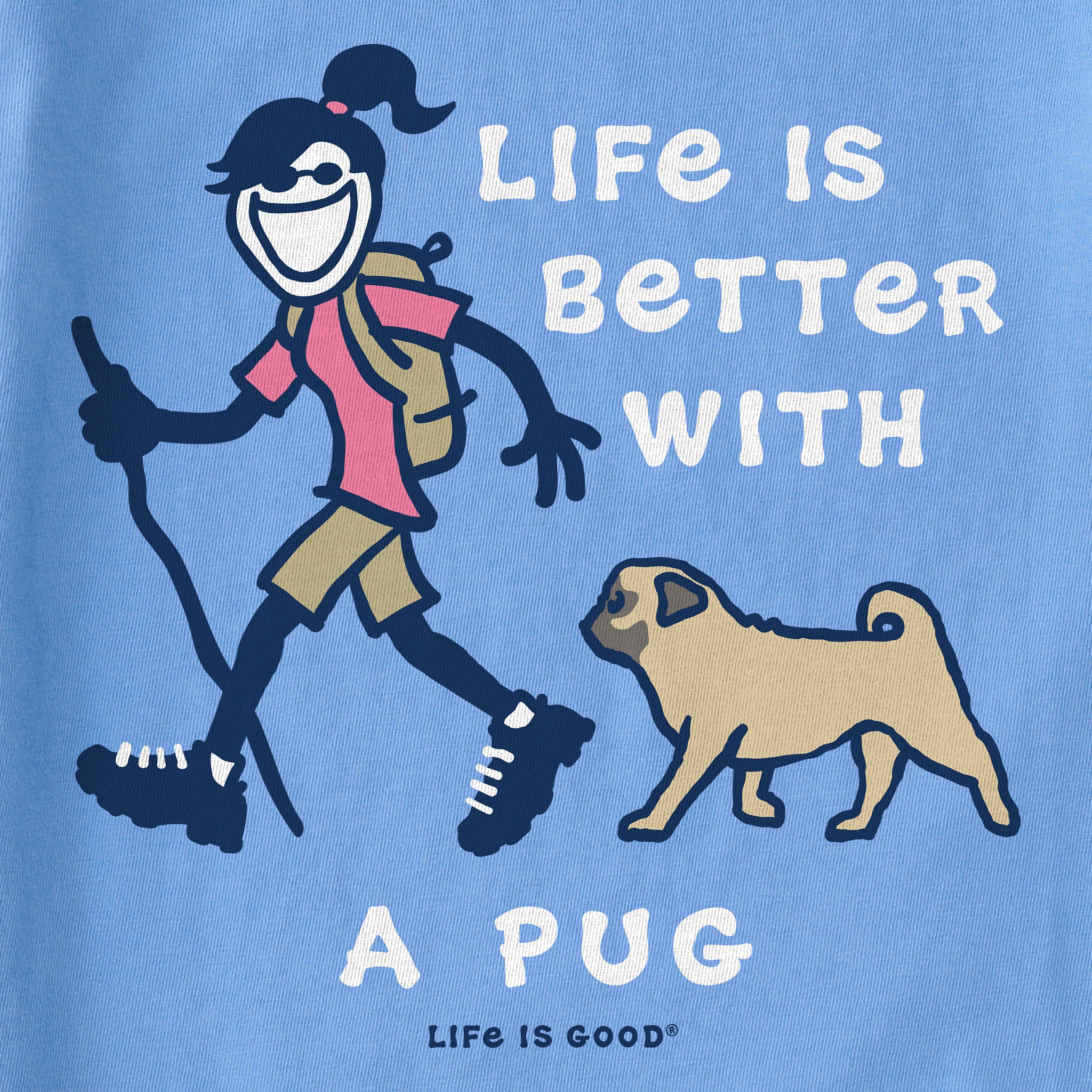 Women's Better With a Pug Jackie Short Sleeve Tee | Shop Life is Good