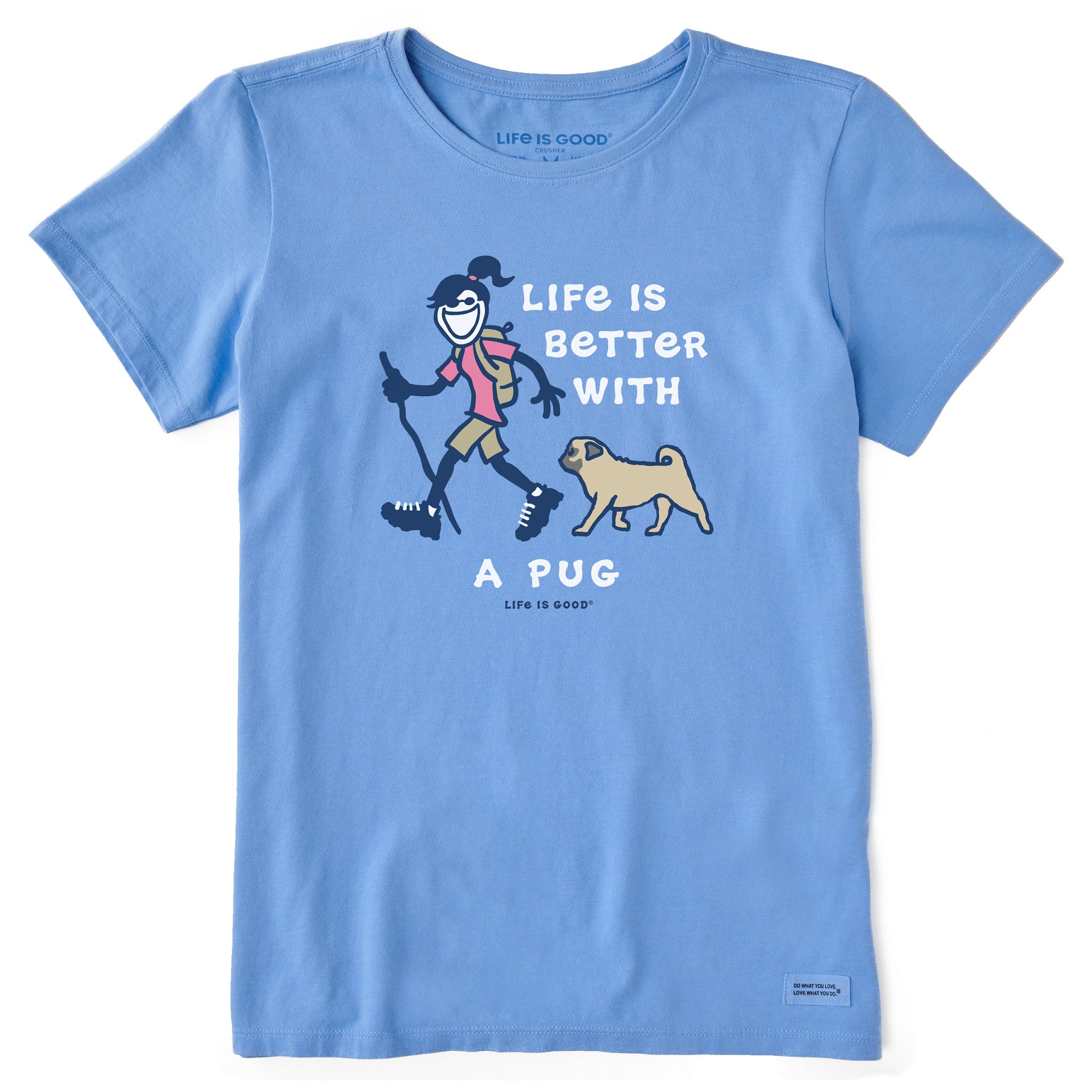 Women's Better With a Pug Jackie Short Sleeve Tee | Shop Life is Good