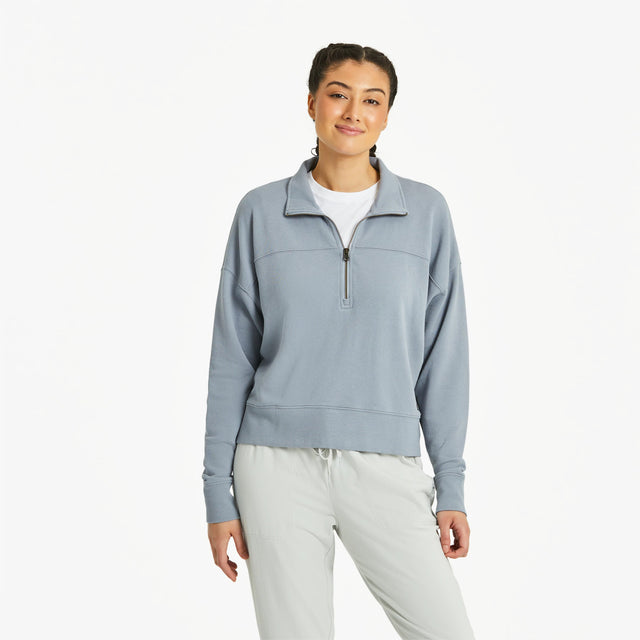 Product image for "Women's Solid French Terry Boxy Quarter Zip" ||124874_1