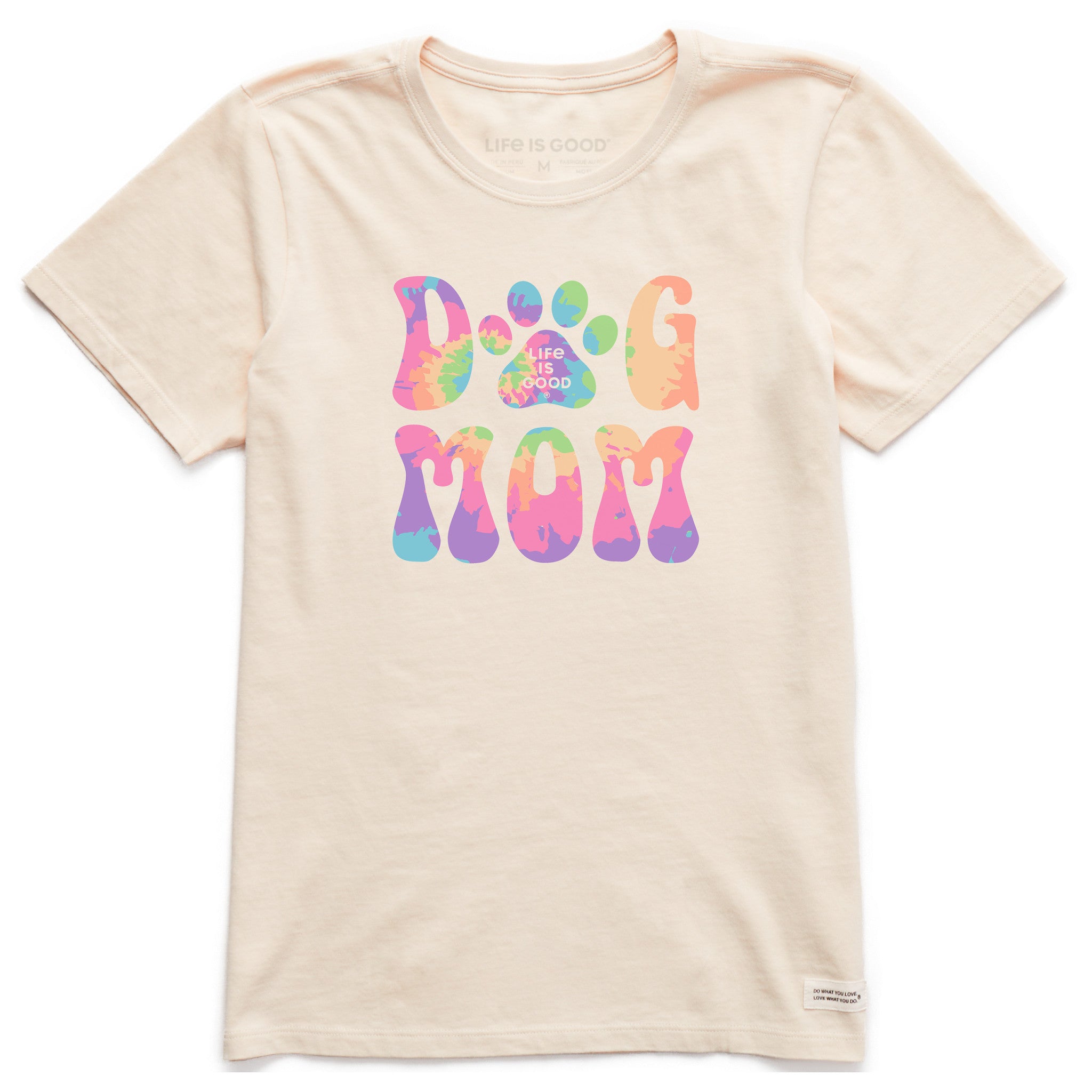 Women's Tie Dye Dog Mom Short Sleeve Crusher Tee Shop Life is Good