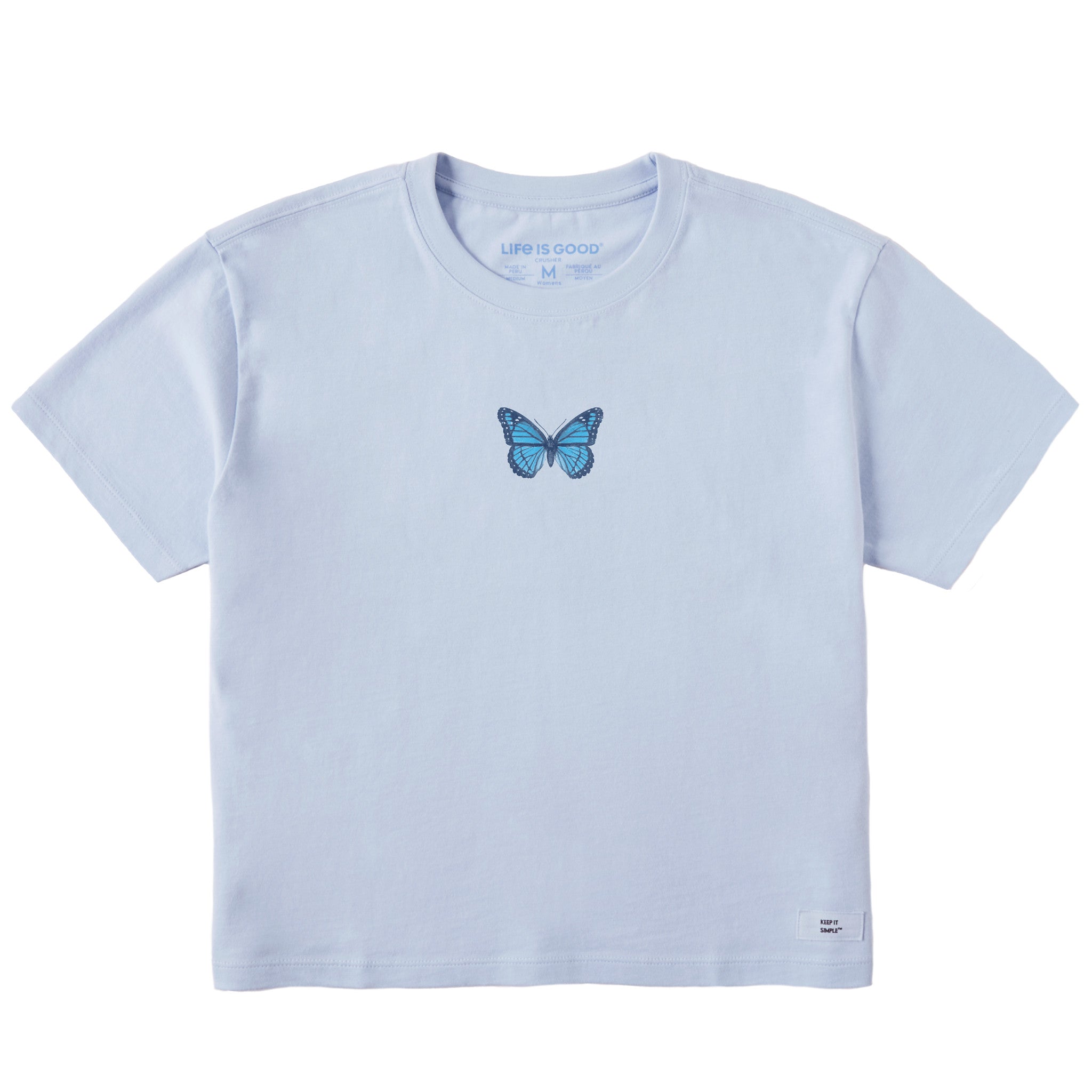 Tシャツ・カットソー No.0291 washing butterfly half T SOLY HUX Women's Plus Size Butterfly Embroidered Cut Out