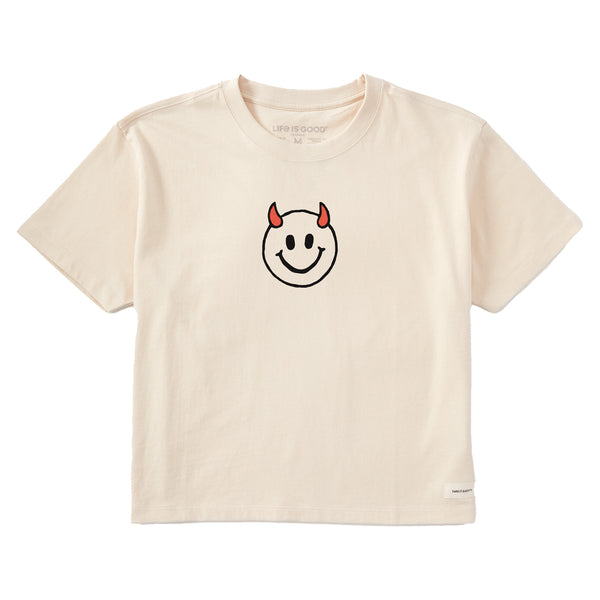 Women's Smile Devil Short Sleeve Crusher Boxy Tee | Shop Life is Good