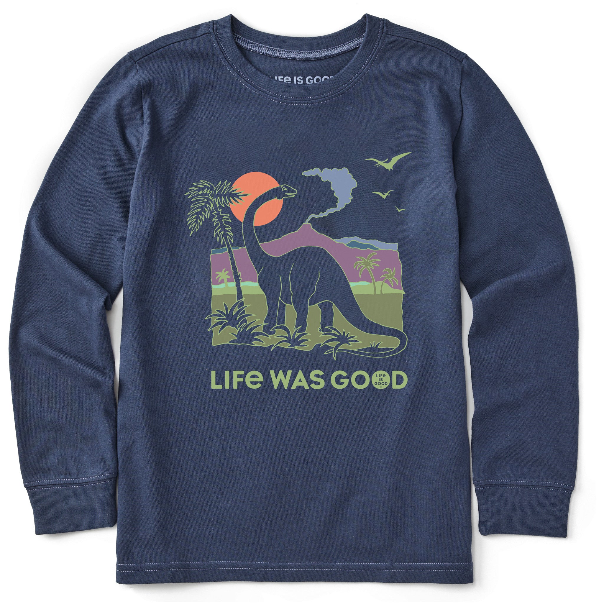 Kids Dinosaur Life was Good Long Sleeve Crusher Tee | Shop Life is