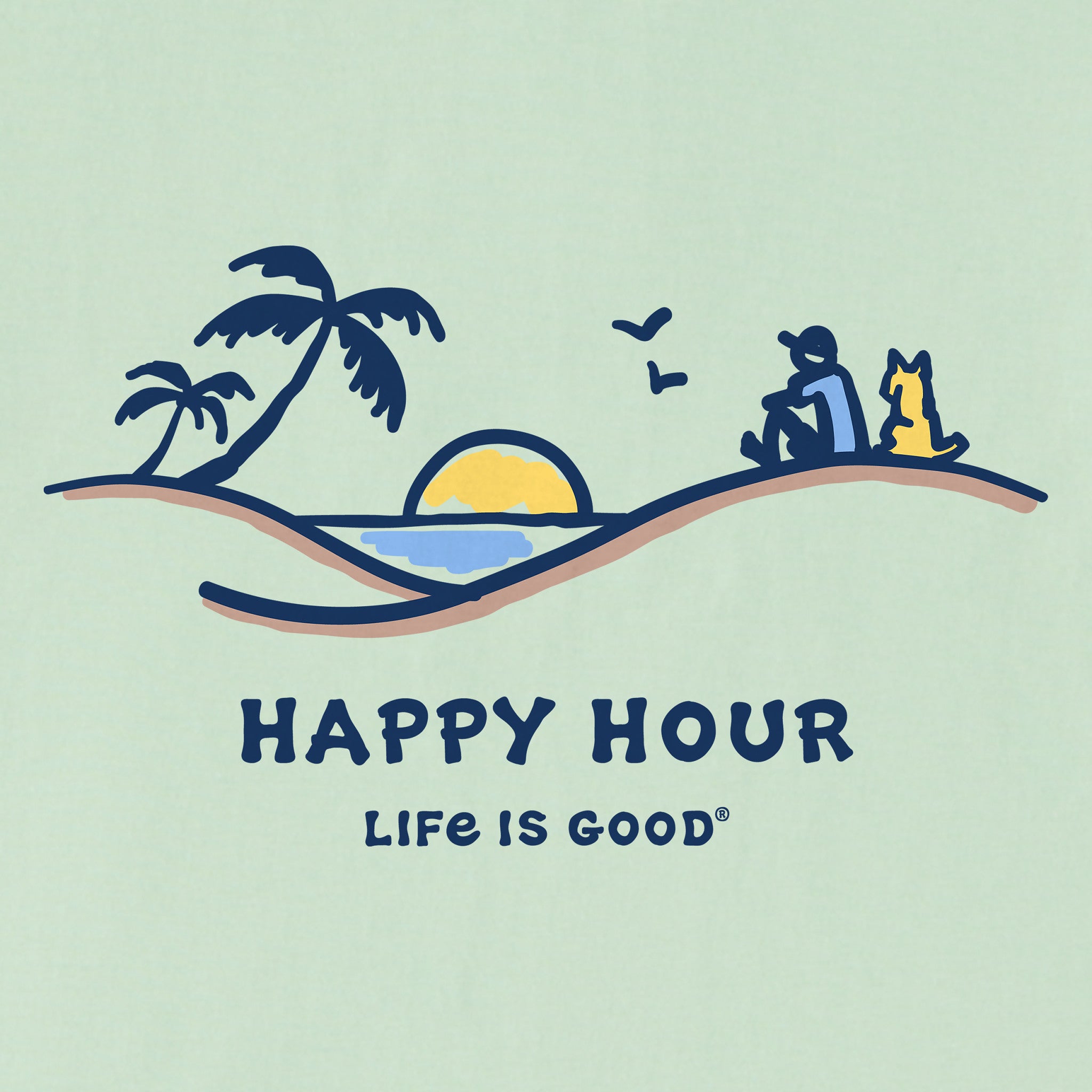 Women's Happy Hour Palm Sunset Short Sleeve Vee | Shop Life is Good