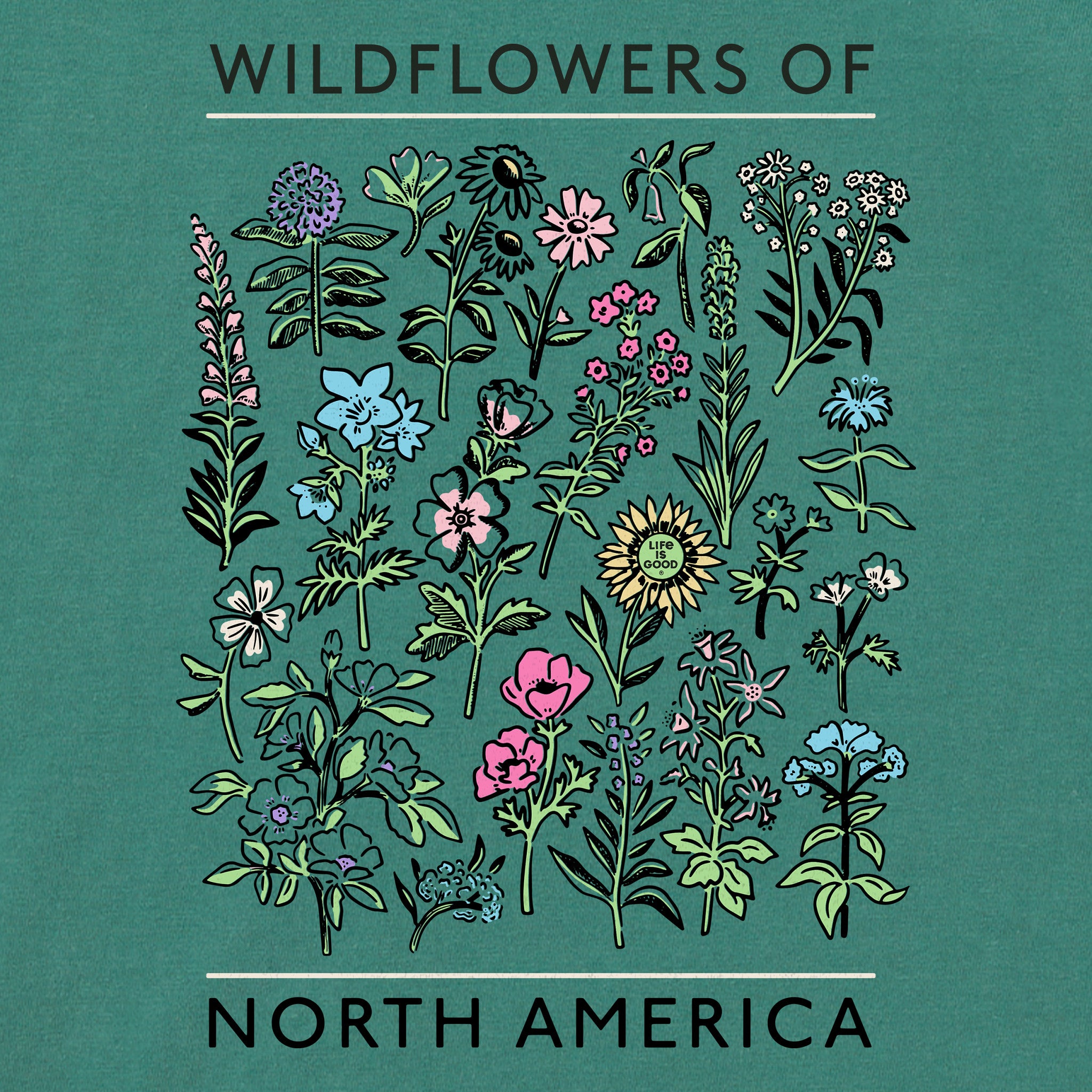 Women's Wildflowers of North America Short Sleeve Crusher Boxy Tee