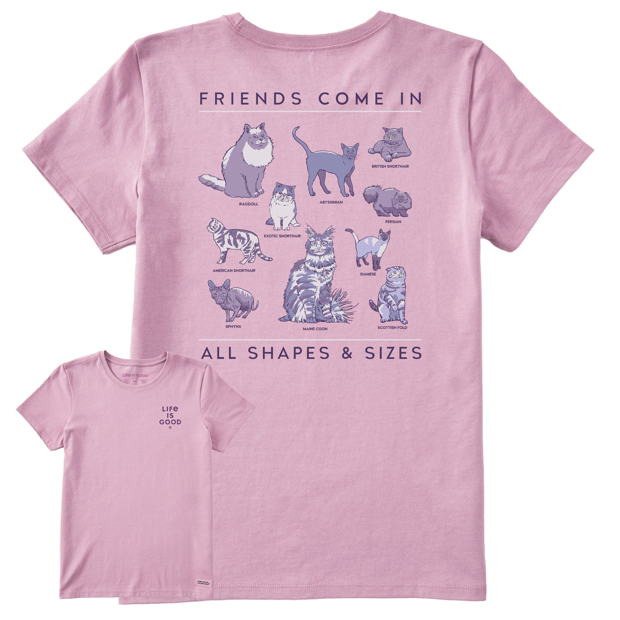 Women's Cat Friends Shapes & Sizes Short Sleeve Tee | Shop Life is