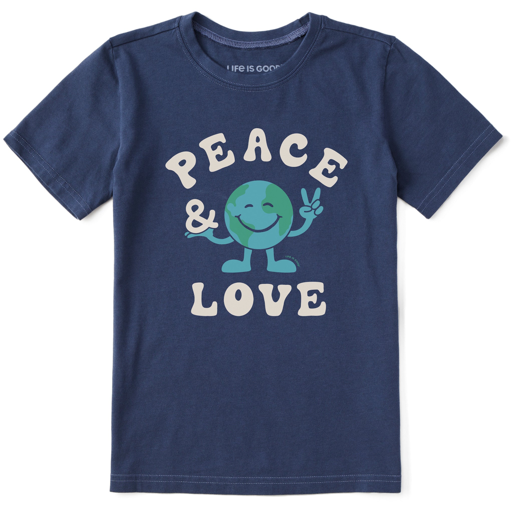 ブルースリー　 PEACE, LOVE & BROTHERHOOD Kids Peace & Love Earth Short Sleeve Crusher Tee | Shop Life is Good