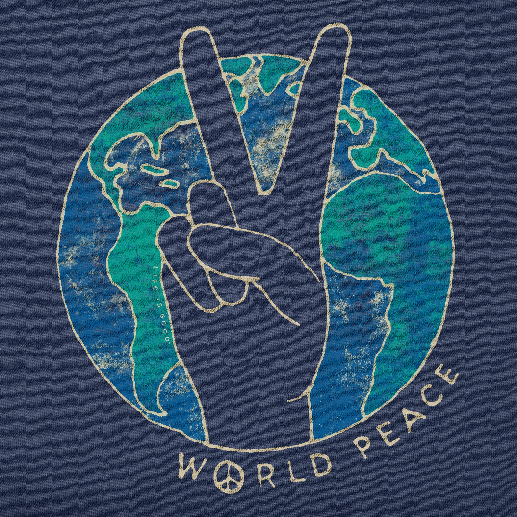 Women's World Peace Sign Short Sleeve Crusher Boxy Tee | Shop Life