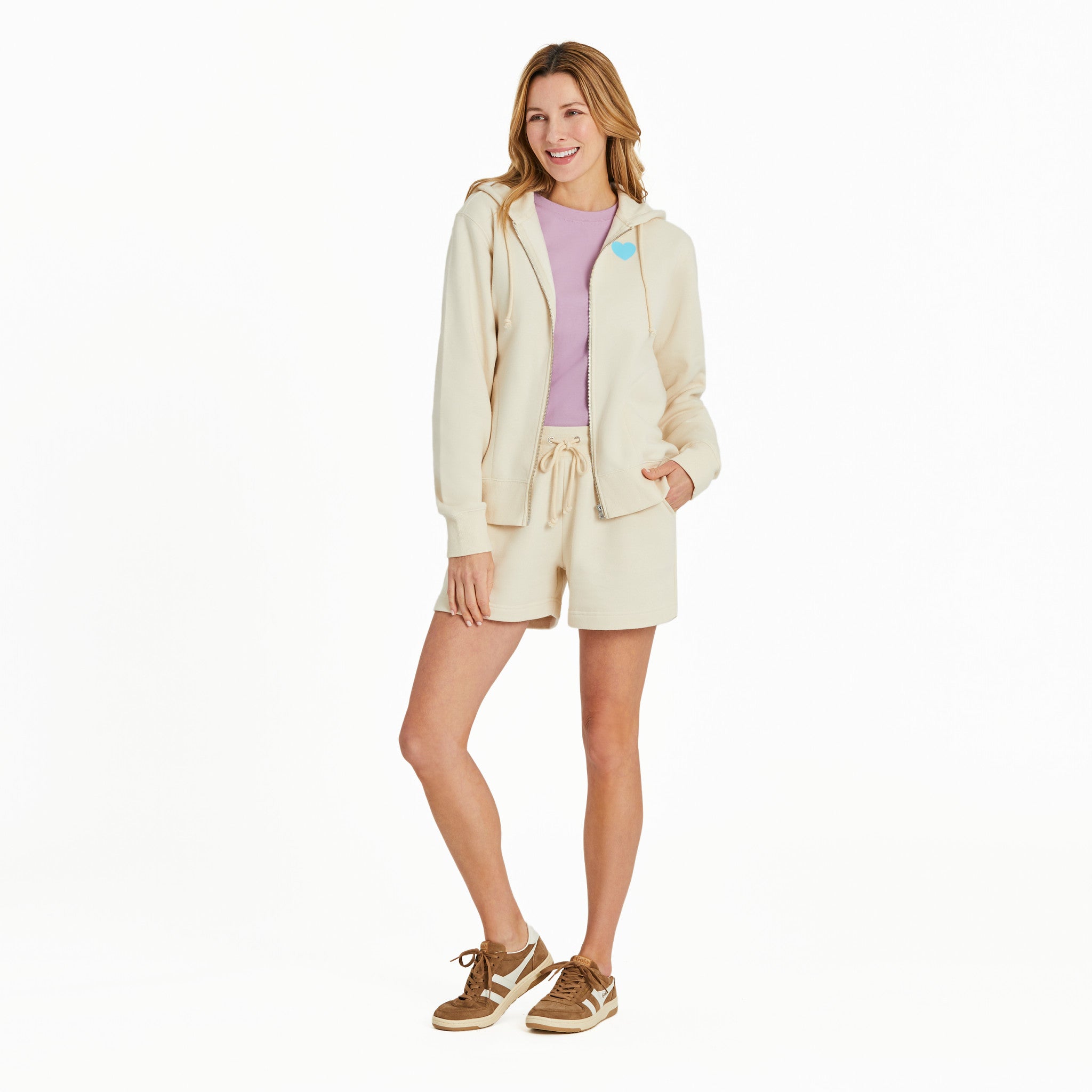 Women's Clean Heart Grid Good Vibes Fleece Zip Hoodie | Shop Life