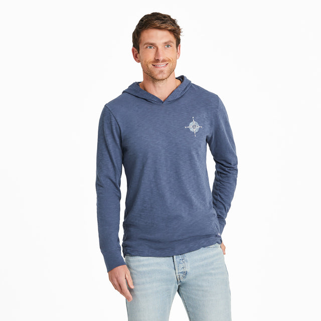 Product image for "Men's Tribal Compass Textured Slub Hoodie" ||129625_1
