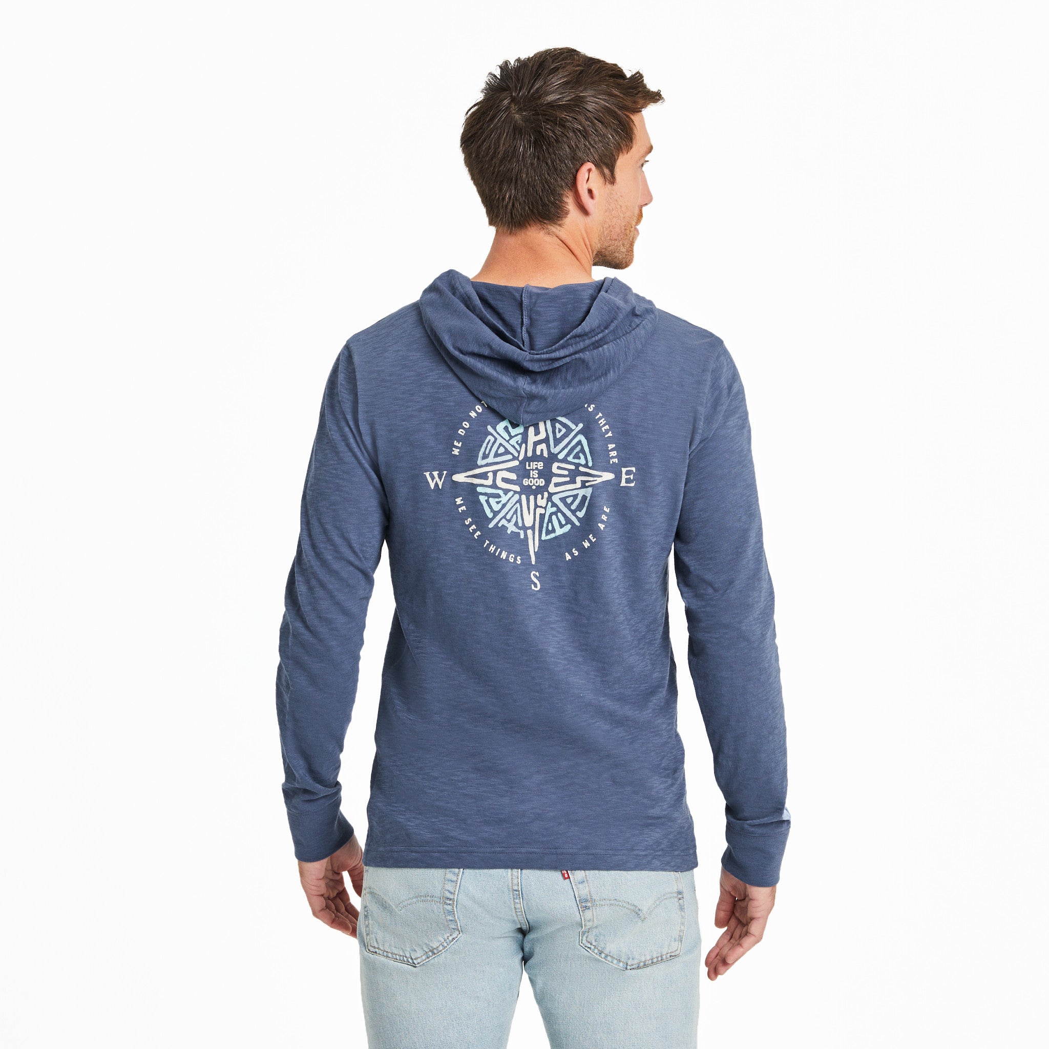 Men's Tribal Compass Textured Slub Hoodie | Shop Life is Good