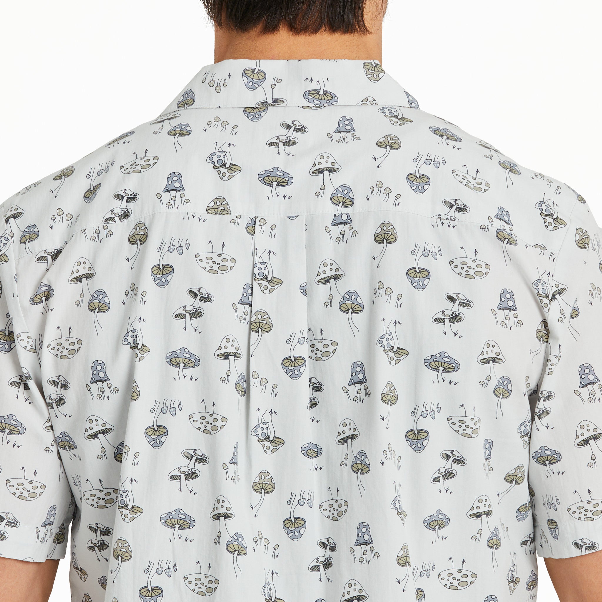 mens patterned dress shirt Life is Good Men's Groovy Mushroom Pattern Camp Shirt