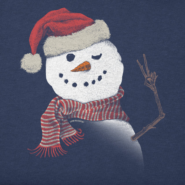 Product image for "Men's Santa Snowman Peace Long Sleeve Crusher Tee" ||129967_2