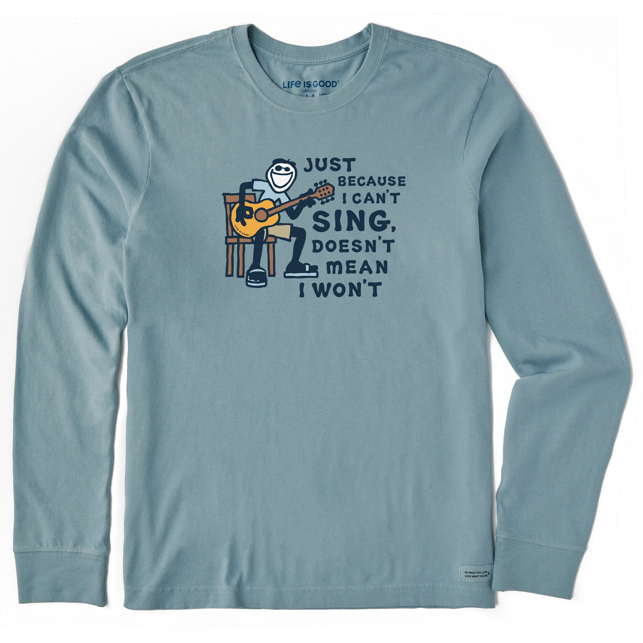 Men's Jake Can't Sing Guitar Long Sleeve Crusher Tee | Shop Life