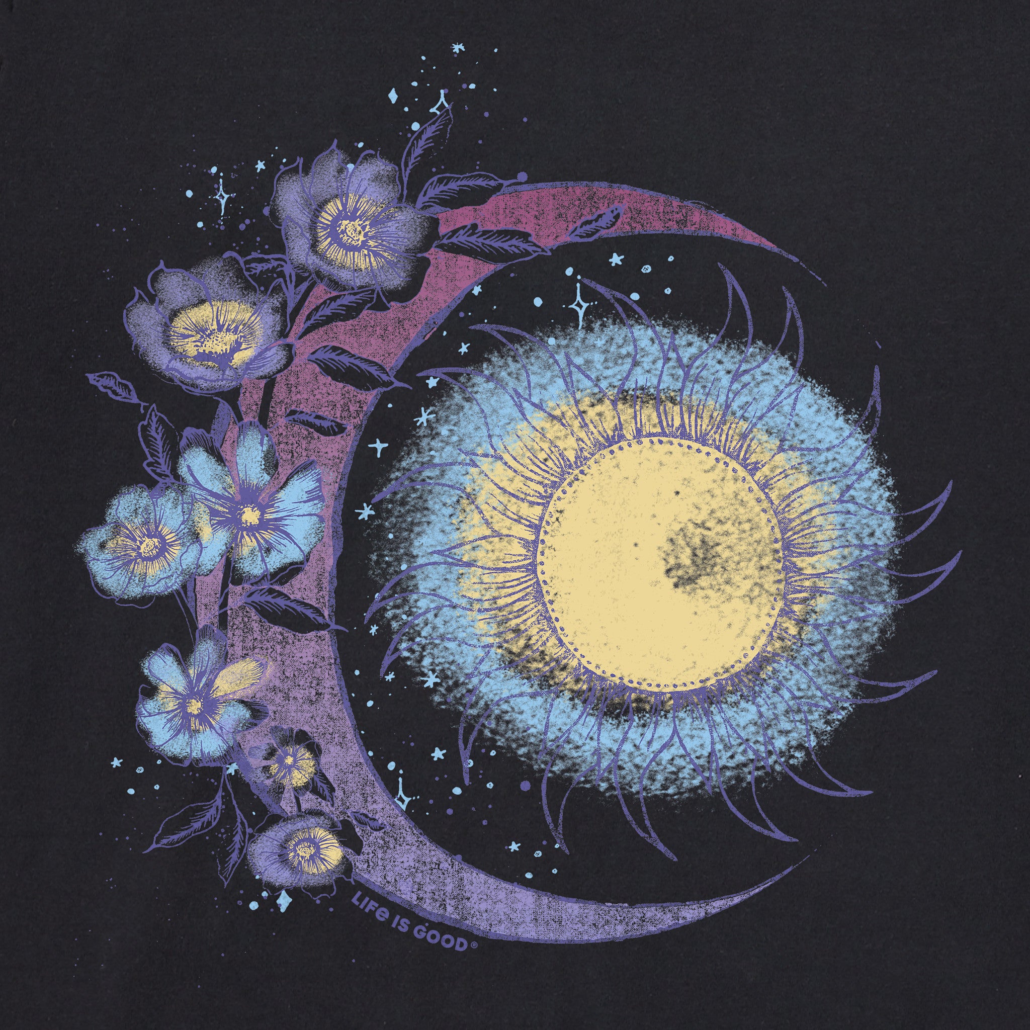 Women's Moon Flower Long Sleeve Crusher Vee | Shop Life is Good