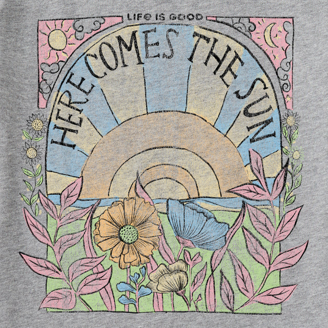 Product image for "Women's Here Comes The Sun Hippie Long Sleeve Crusher Vee" ||131374_2