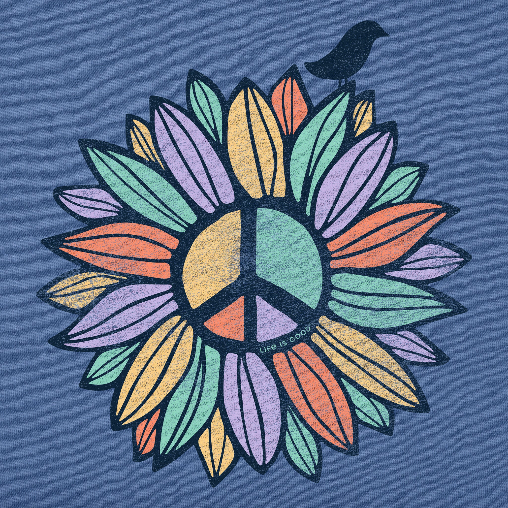 Women's Peace Sign Flower Long Sleeve Crusher Vee | Shop Life is Good
