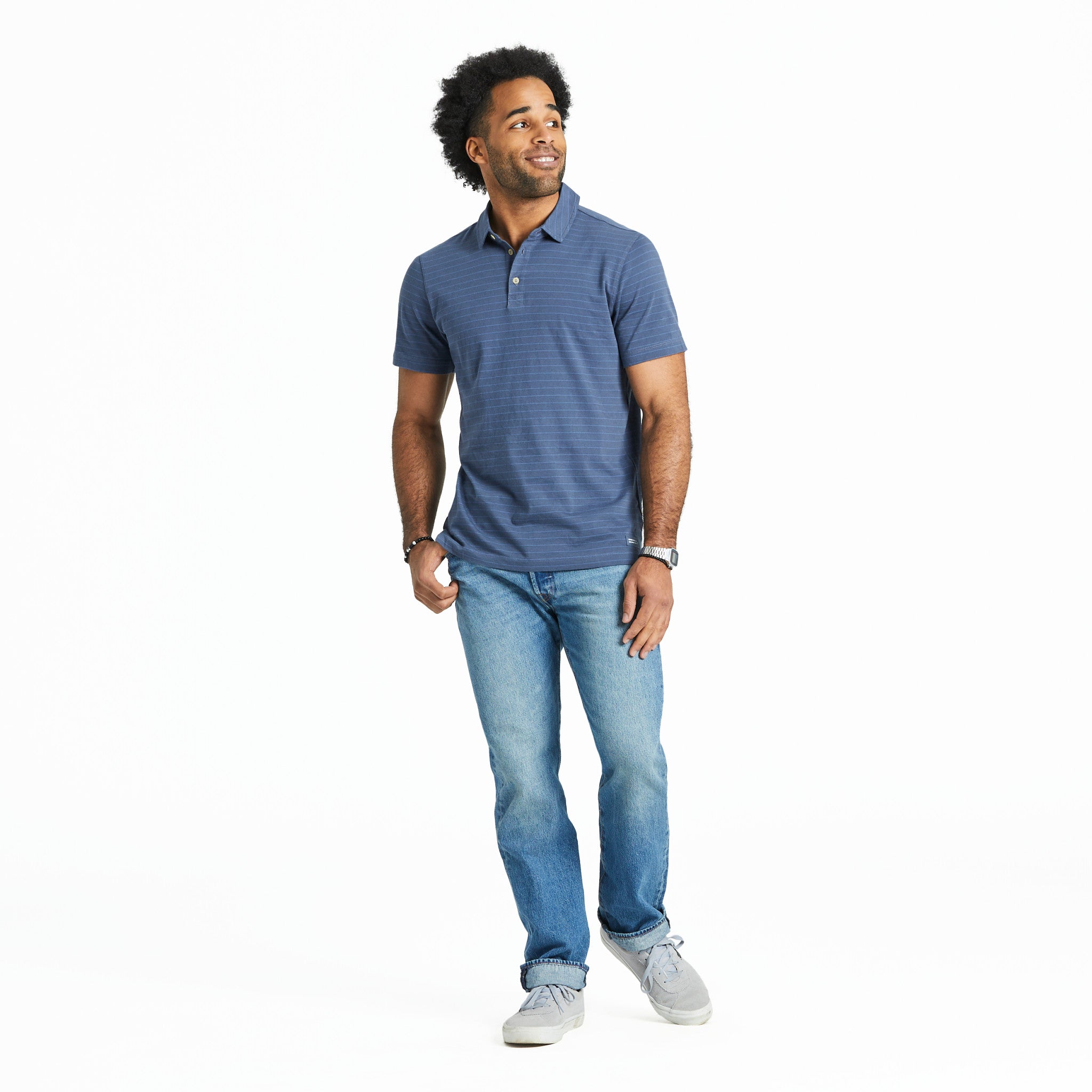 Men's Solid Short Sleeve Striped Crusher-LITE Polo | Shop Life is Good