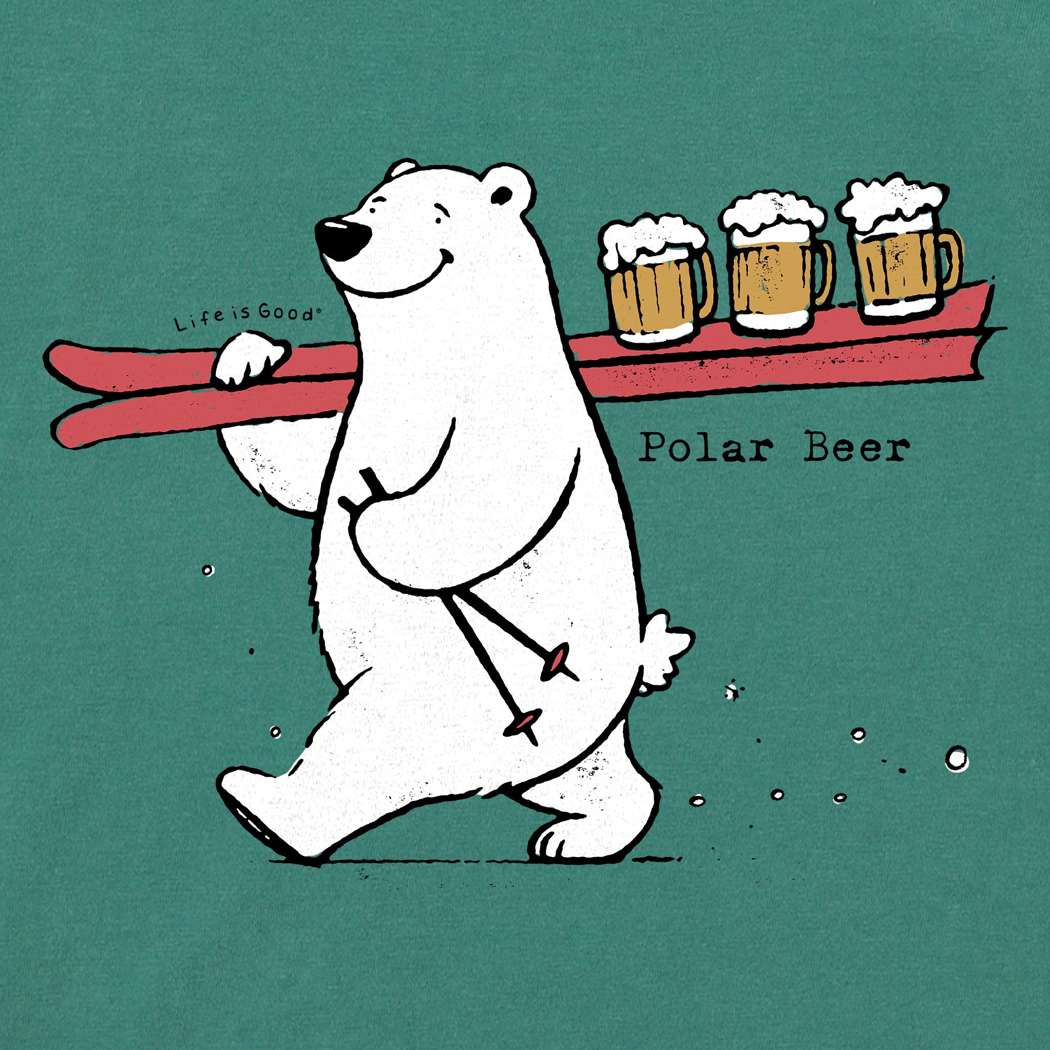 レストレーション　ハードウェア　MCM カクテルシェーカー　Polar Bear Men's Polar Beer Ski Beer Serve Short Sleeve Crusher Tee | Shop