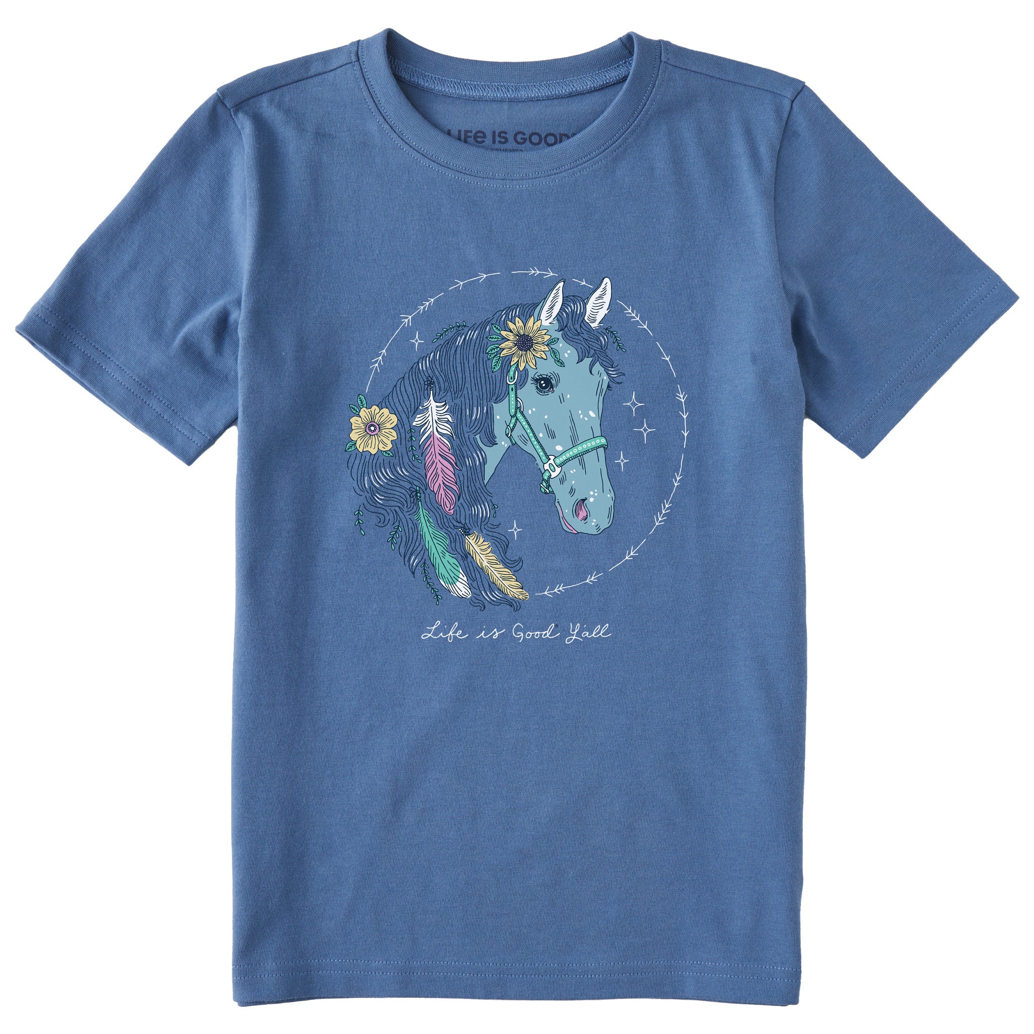 トップス convenience young Running Horse Tee Kids Horse Portrait Short Sleeve Crusher Tee | Shop Life is Good