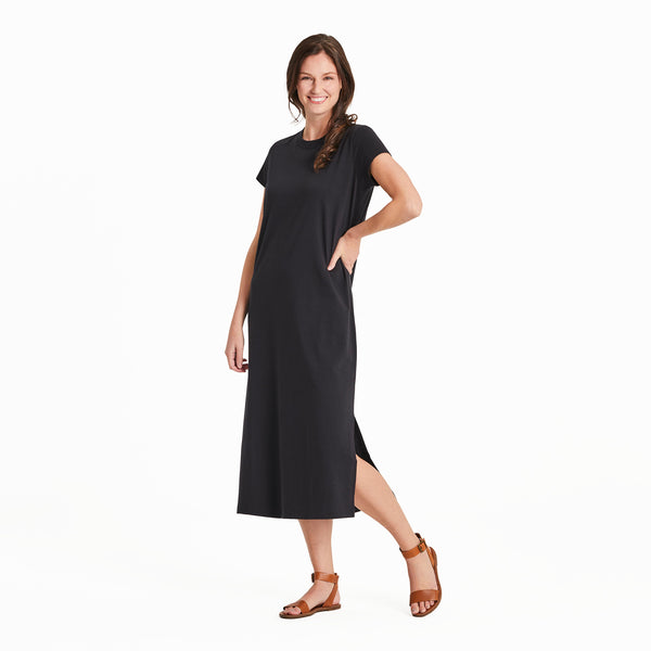 crusher maxi dress Life is Good Women's Solid Crusher Weekend Dress in Dusk Purple