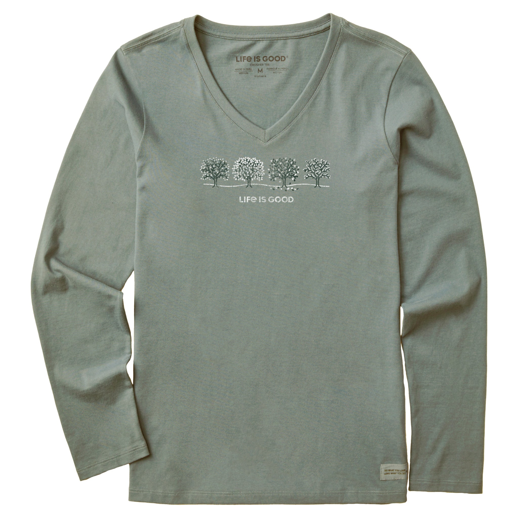 Women's Four Seasons Trees Long Sleeve Crusher Vee | Shop Life is Good