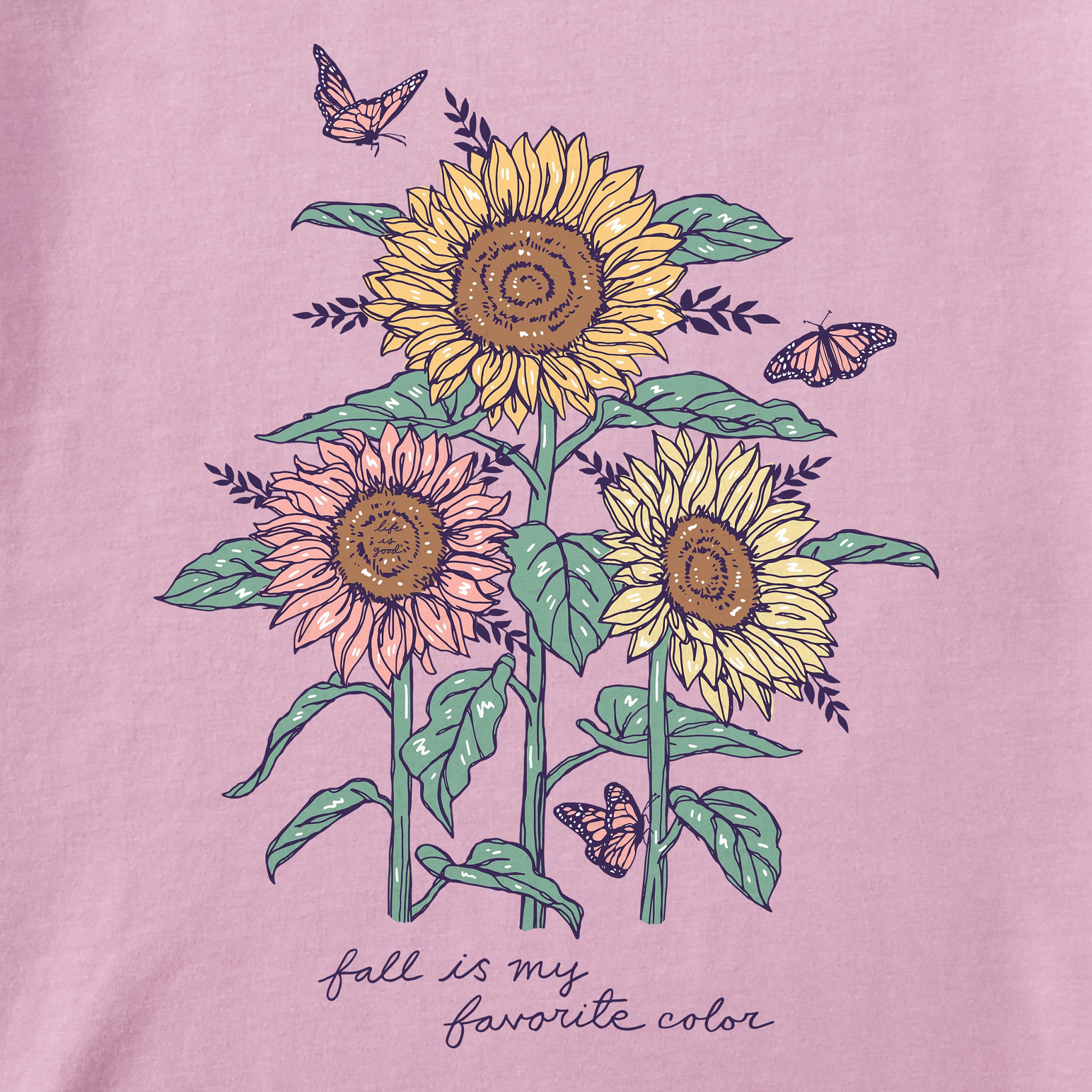 Women's Fall is my Favorite Sunflowers Long Sleeve Crusher