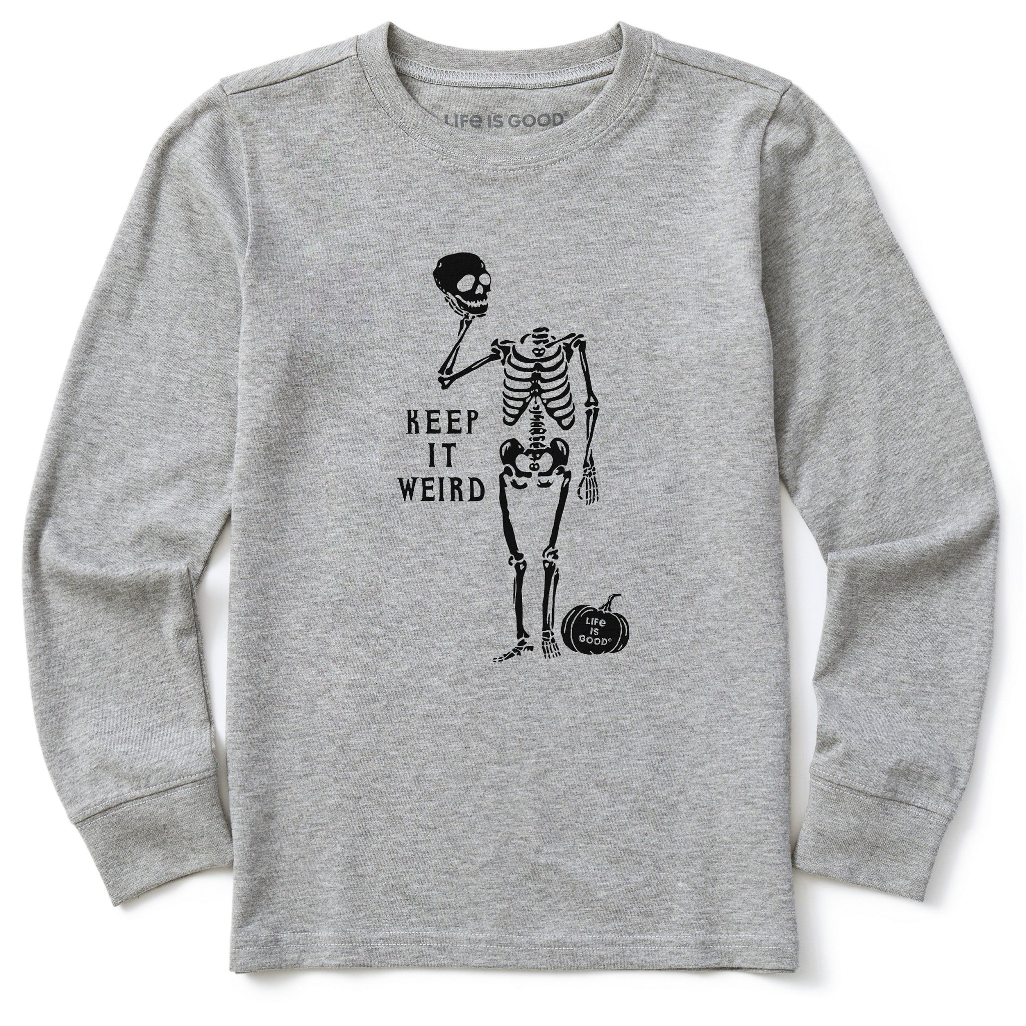 Kids Keep it Weird Skeleton Long Sleeve Crusher Tee | Shop Life is 