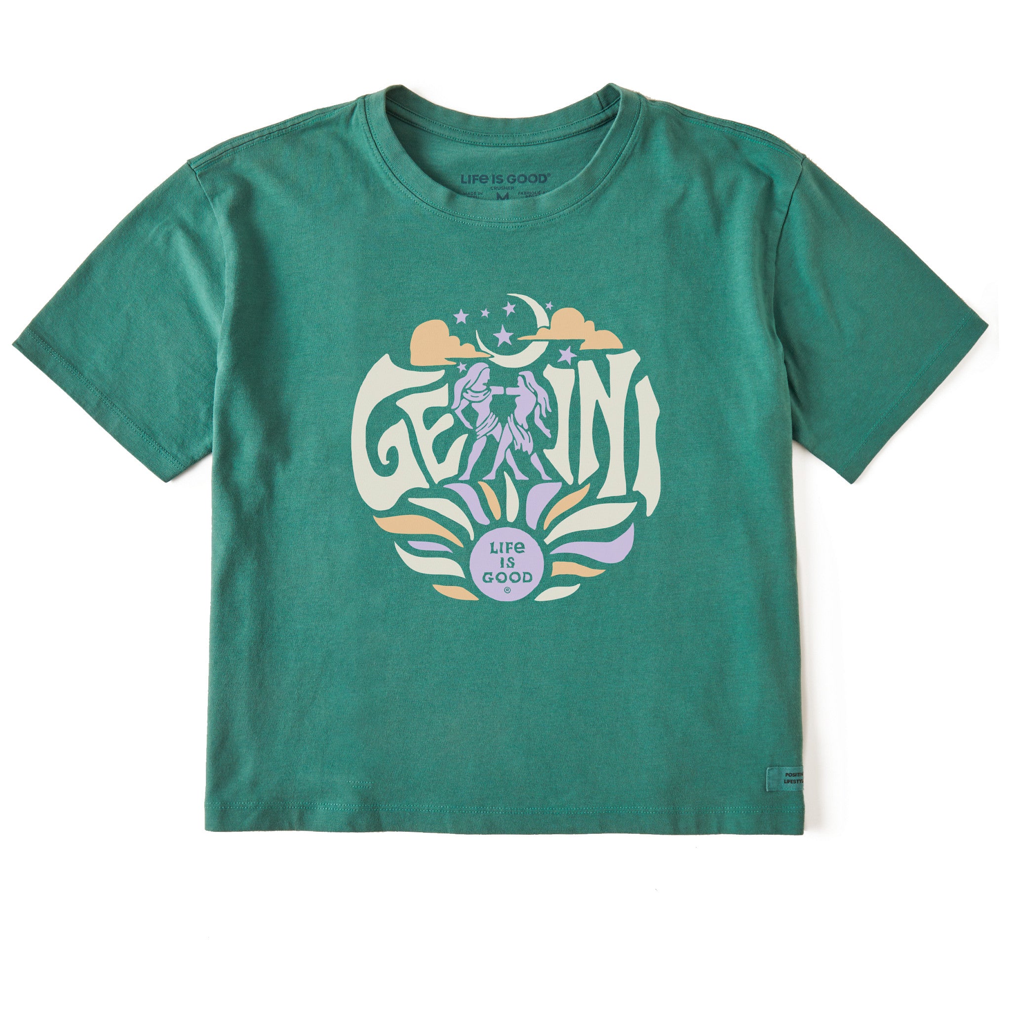 Women's Gemini Zodiac Vibes Short Sleeve Crusher Boxy Tee | Shop