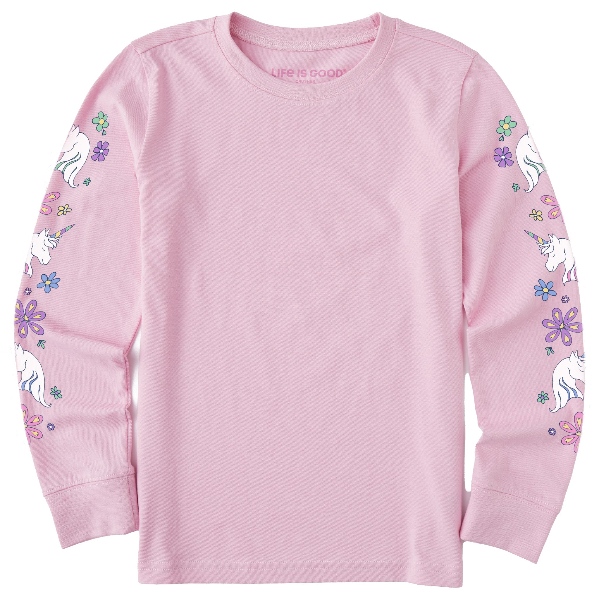 Kids Unicorn Flowers Long Sleeve Crusher Tee | Shop Life is Good