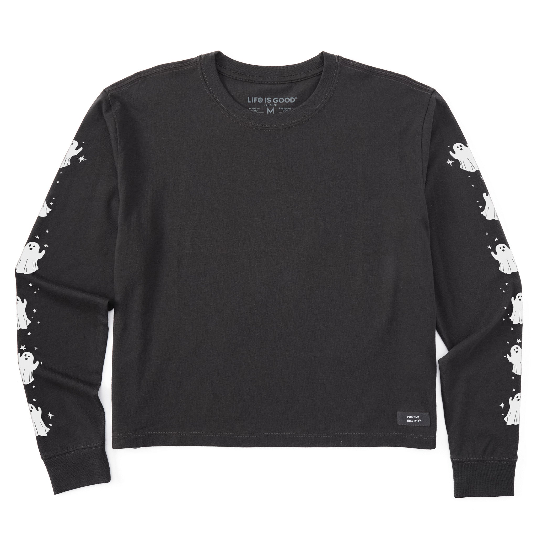 Women's Sparkly Ghosts Long Sleeve Crusher Boxy Tee | Shop Life is