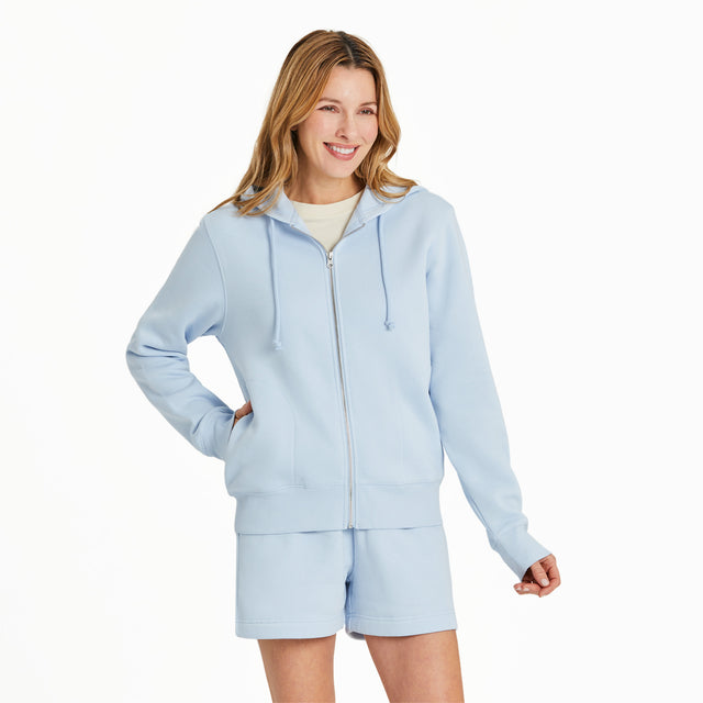 Product image for "Women's Solid Good Vibes Fleece Zip Hoodie" ||136616_1