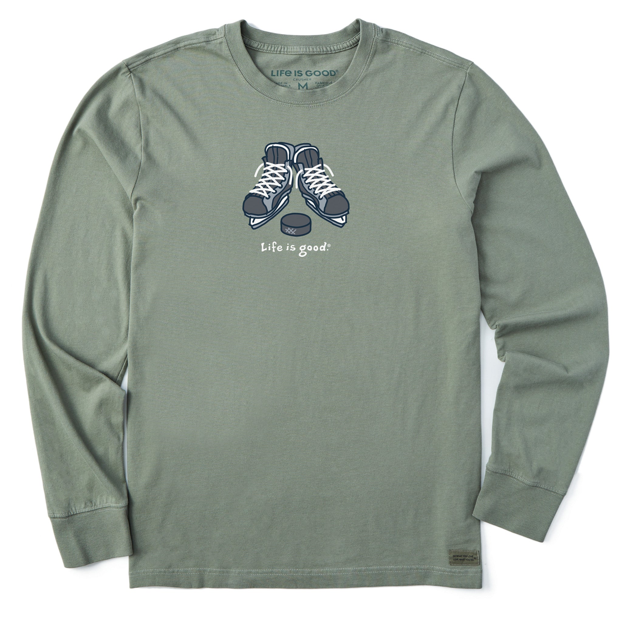 Men's Skates and Puck Long Sleeve Crusher Tee | Shop Life is Good