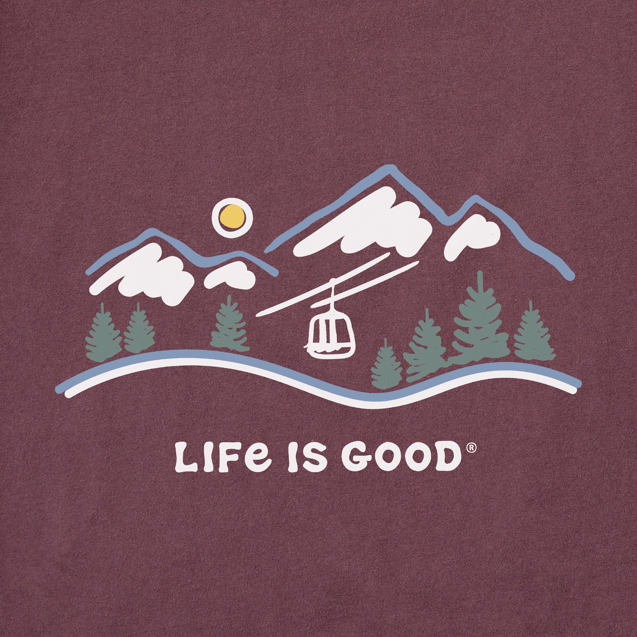 Life is Good - T-Shirt Adirondack Jake Vintage Crusher pour Homme, Small, Heather Gray