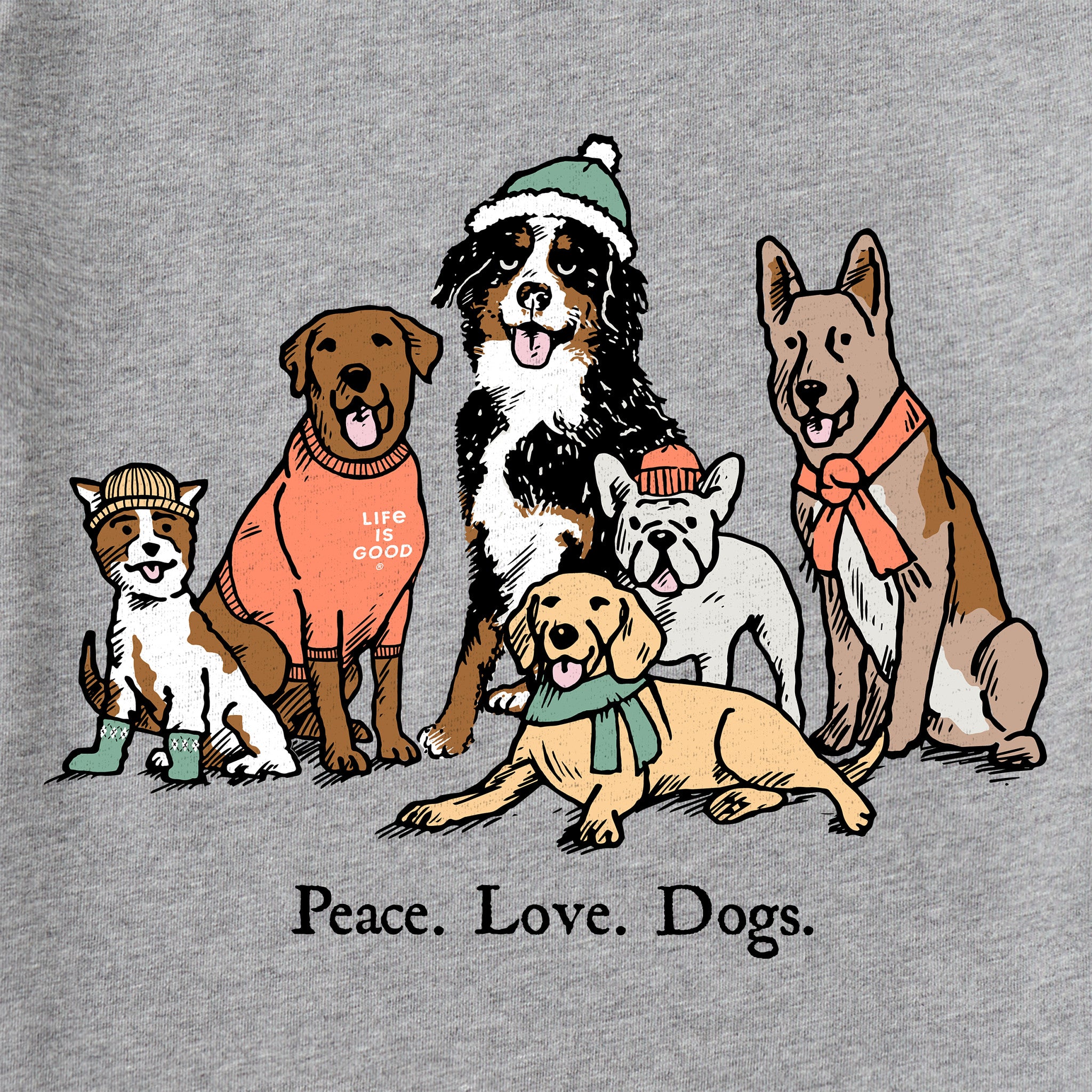 Men's Peace Love Dogs Winter Long Sleeve Crusher Tee | Shop Life