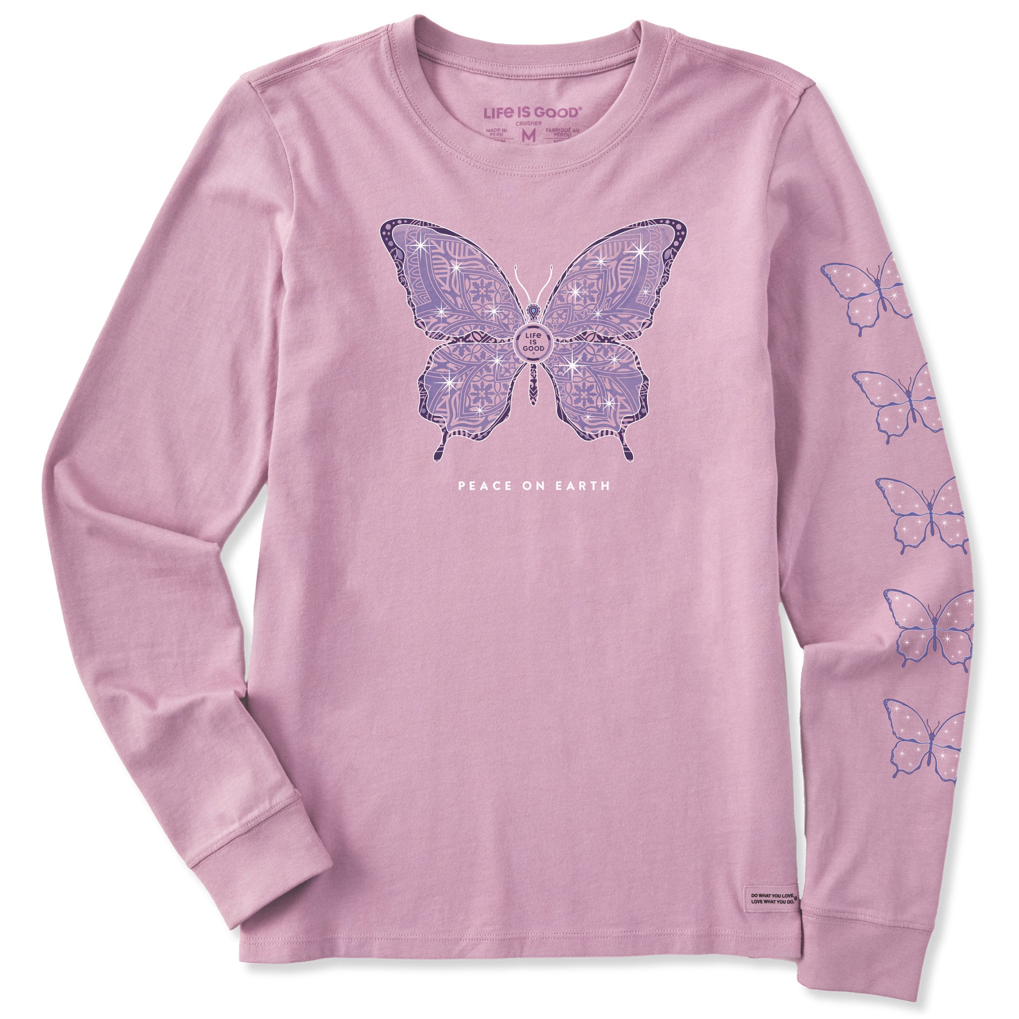 Women's Twinkling Icy Butterfly Long Sleeve Crusher Tee | Shop