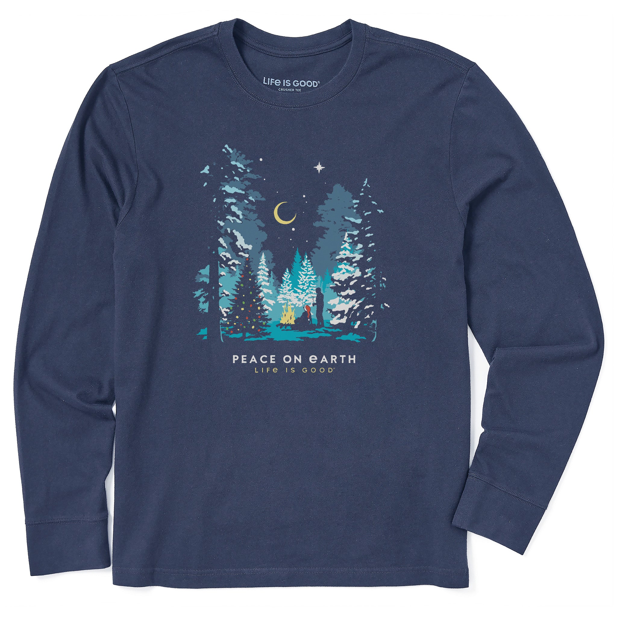 【希少品】Seasons' End / Moments In Life Men's Peace on Earth Christmas Camp Long Sleeve Crusher Tee | Shop