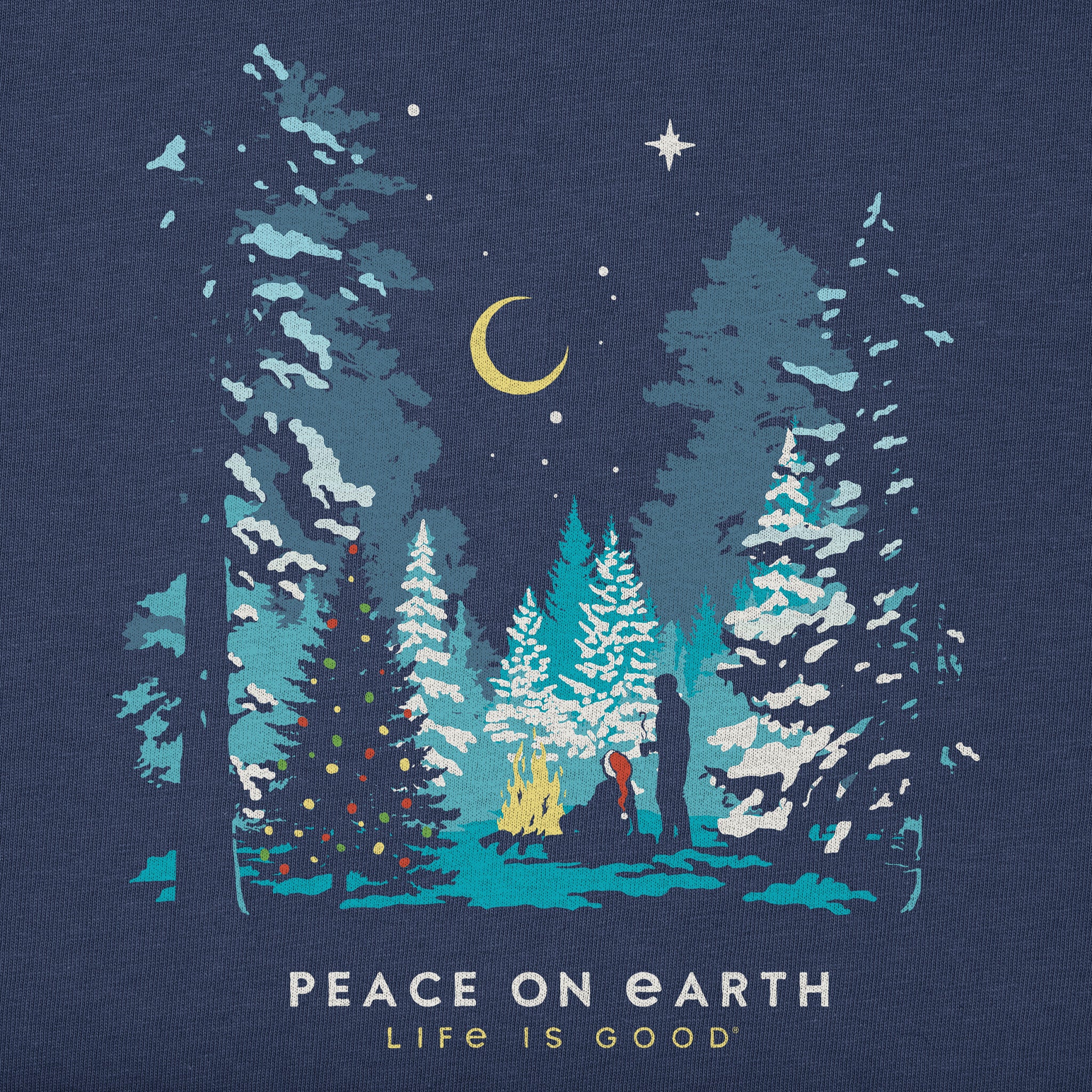 Men's Peace on Earth Christmas Camp Long Sleeve Crusher Tee | Shop