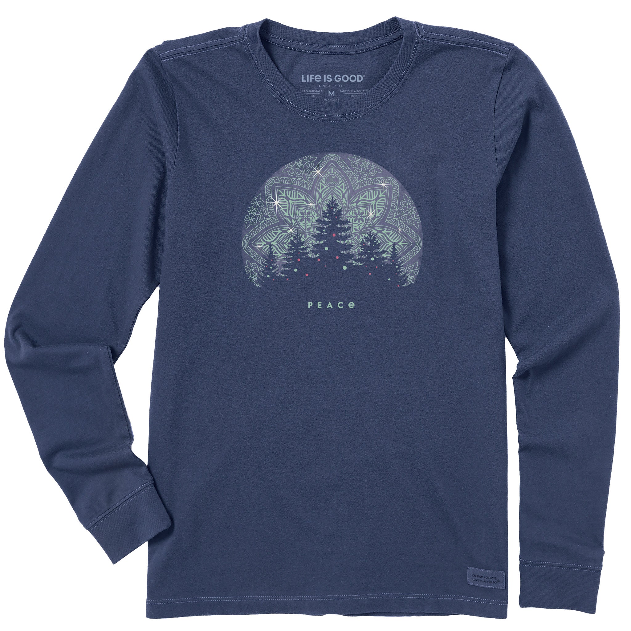 Women's Twinkling Tree Forest Long Sleeve Crusher Tee | Shop Life is Good Life is Good Womens Crusher, Darkest Blue, Medium