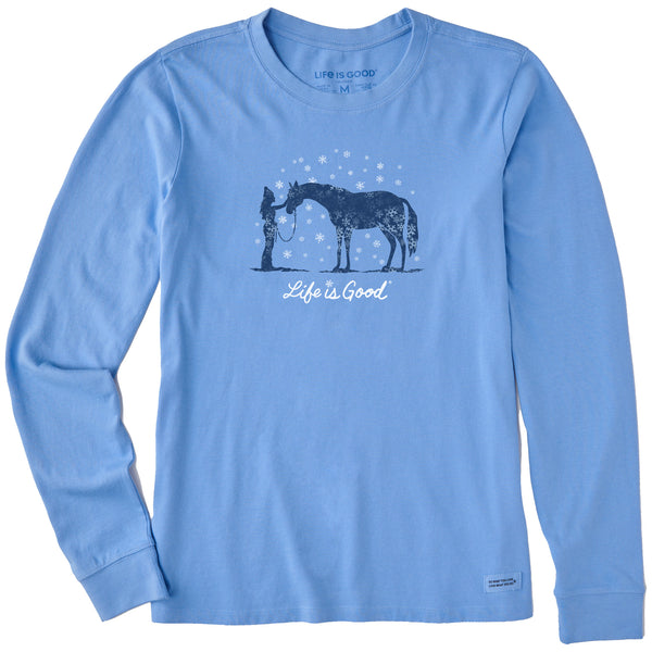 Women's Holiday Horse Long Sleeve Crusher Tee | Shop Life is Good