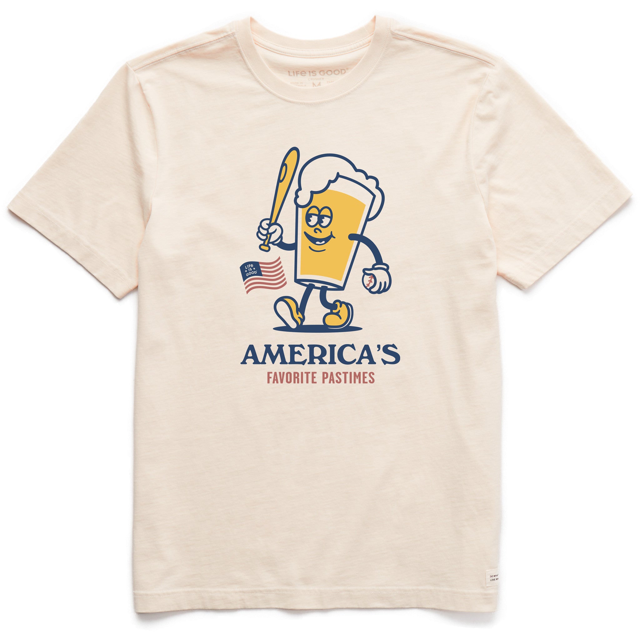 Men's America's Favorite Baseball Beer Short Sleeve Crusher Tee