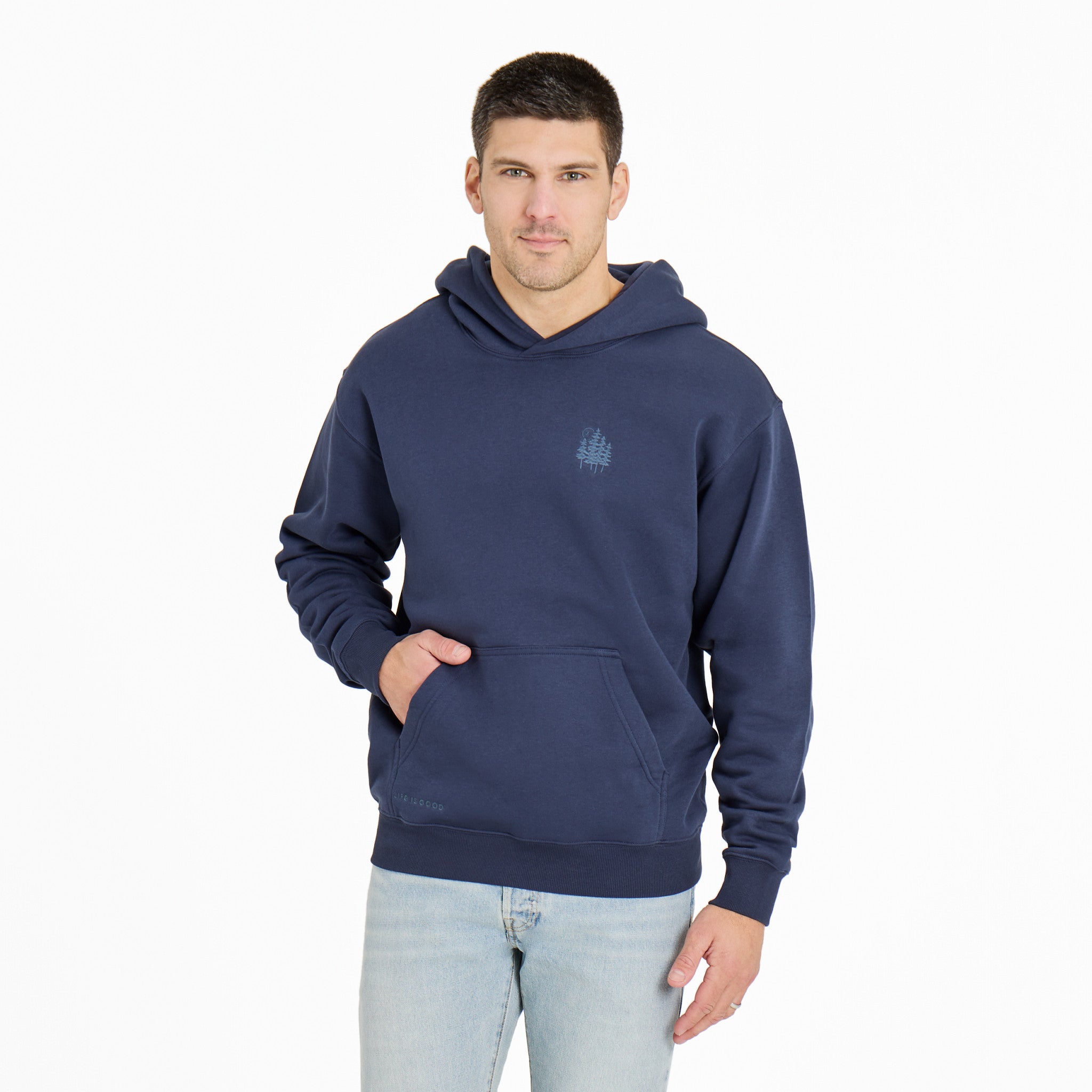 Blue 84 Men's Hoodie Cursive Team Color Code Blue 84 Mens North