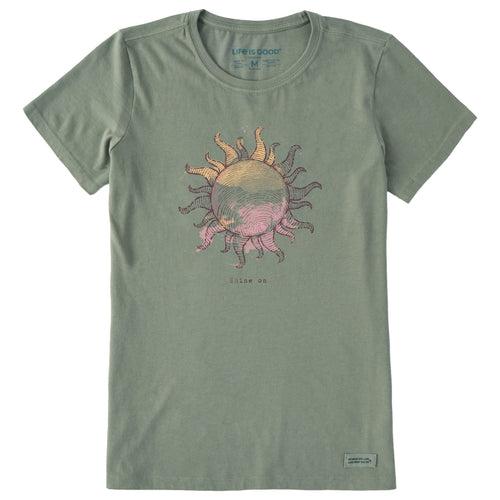 Miss Tee Shine Bright Tee - T-Shirt Donna Light Asphalt, 3XL - Cotone Con Stampa Stimolante