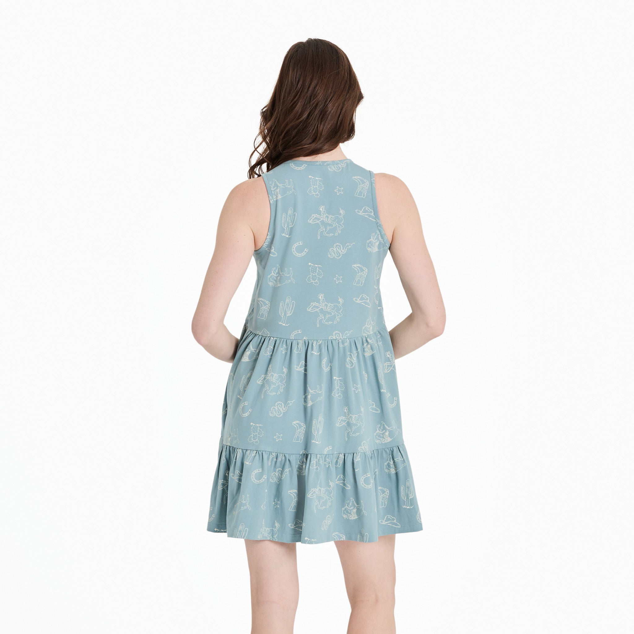 sachin and babi light blue dress Plus Size - Midi Shirred Drop-Waist Dress