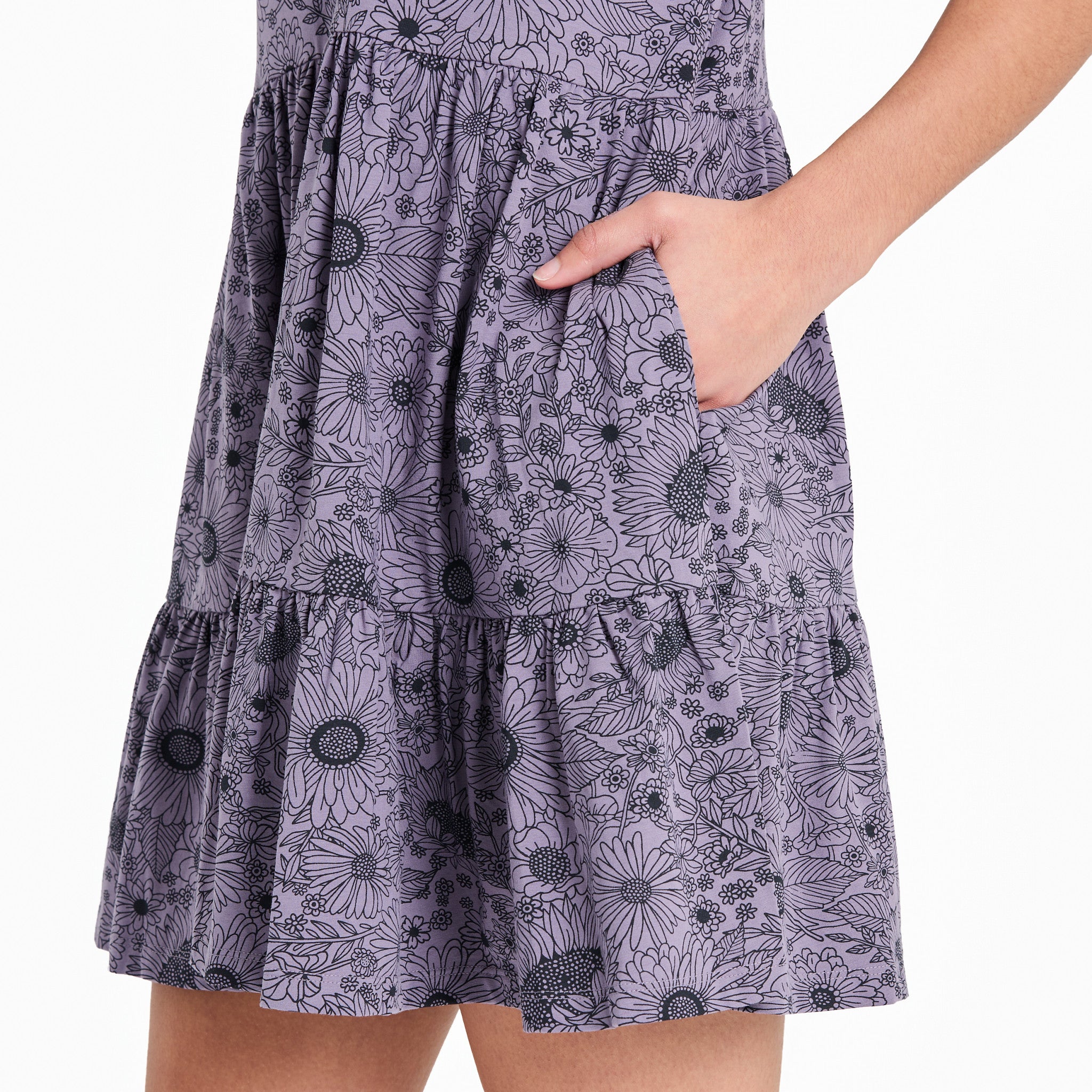 purple floral dresses patterns Saroyan Purple Floral Long Sleeve Dress / S