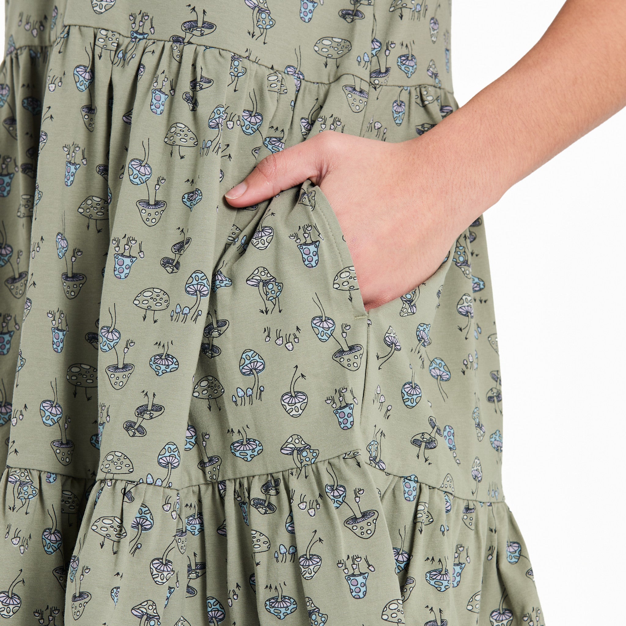 green mushroom dress Silk Morgan Dress