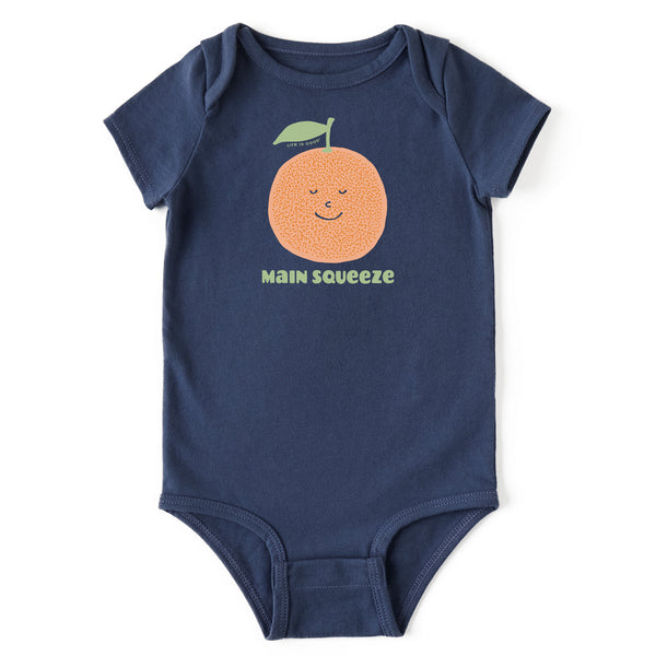Baby Main Squeeze Orange Short Sleeve Crusher Bodysuit | Shop Life