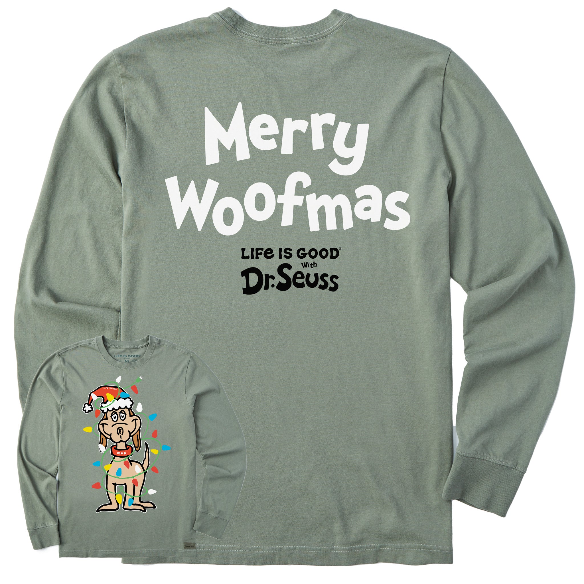 Custom Meowy Woofmas Or Merry Woofmas (customization Optional) Long Sleeve Tee: Full Color Dog, Cat, Or Animal Christmas Shirt - Israel