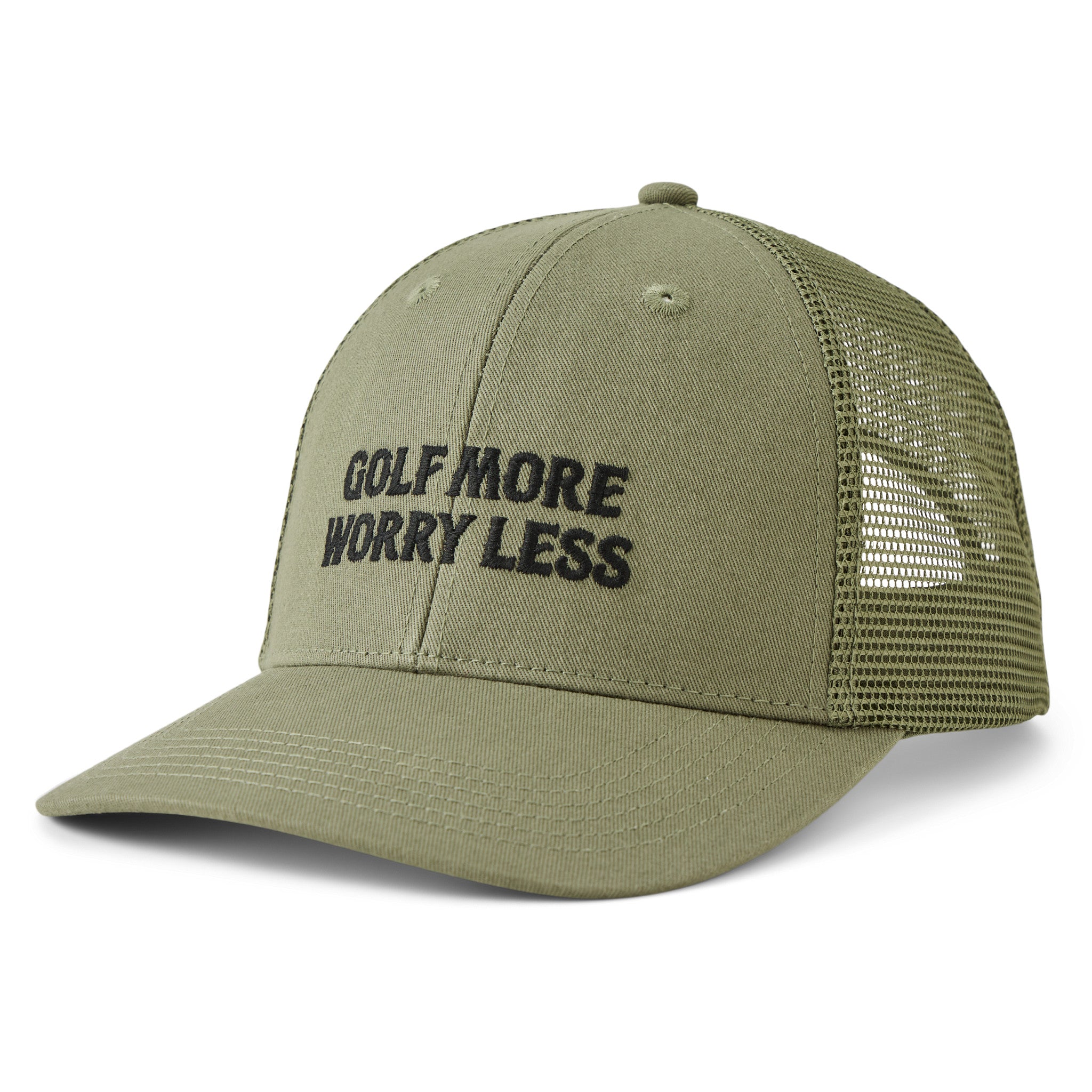 Adult Unisex Golf More Worry Less Trucker | Shop Life is Good